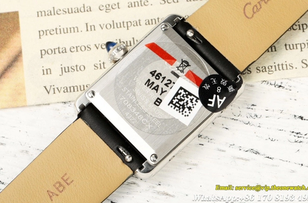 SA Tank SS Dial AF Must - Quartz Cartier 22mm Dia White 0214